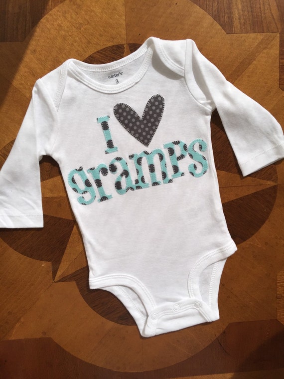 Custom Appliqued Baby Onesie in Turquoise and Gray Fabrics Etsy
