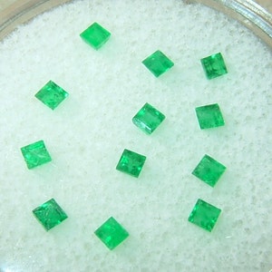 Colombian Emerald Loose Gemstone Lot 0.90cttw 2.2mm Square Gem Supply