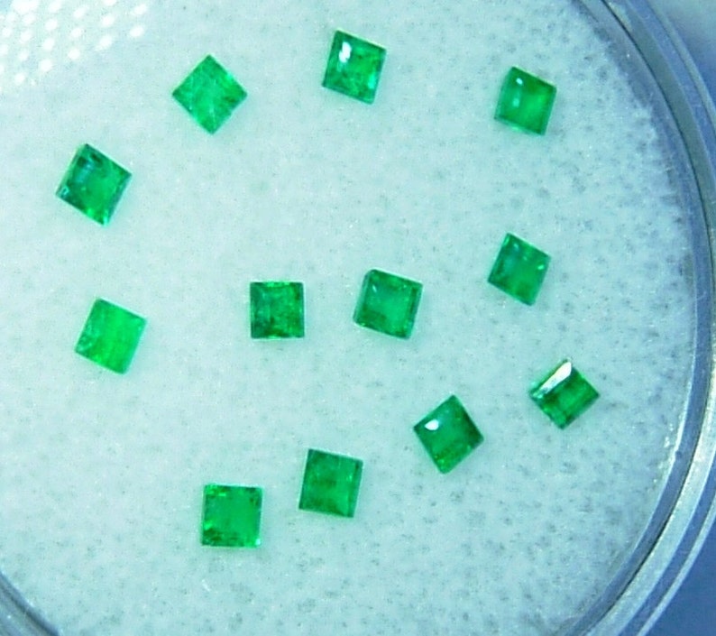 Colombian Emerald Loose Gemstone Lot 0.90cttw 2.2mm Square Gem Supply