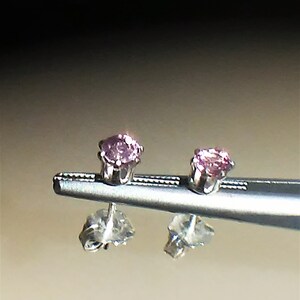 Pink Sapphire Stud Earrings Sterling Silver