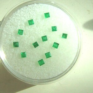 Colombian Emerald Loose Gemstone Lot 0.90cttw 2.2mm Square Gem Supply