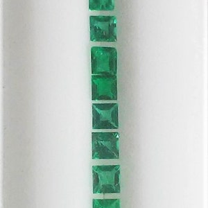 Colombian Emerald Gem Supply 8 Stone Lot 1.9 - 2.2mm Square 0.50cttw