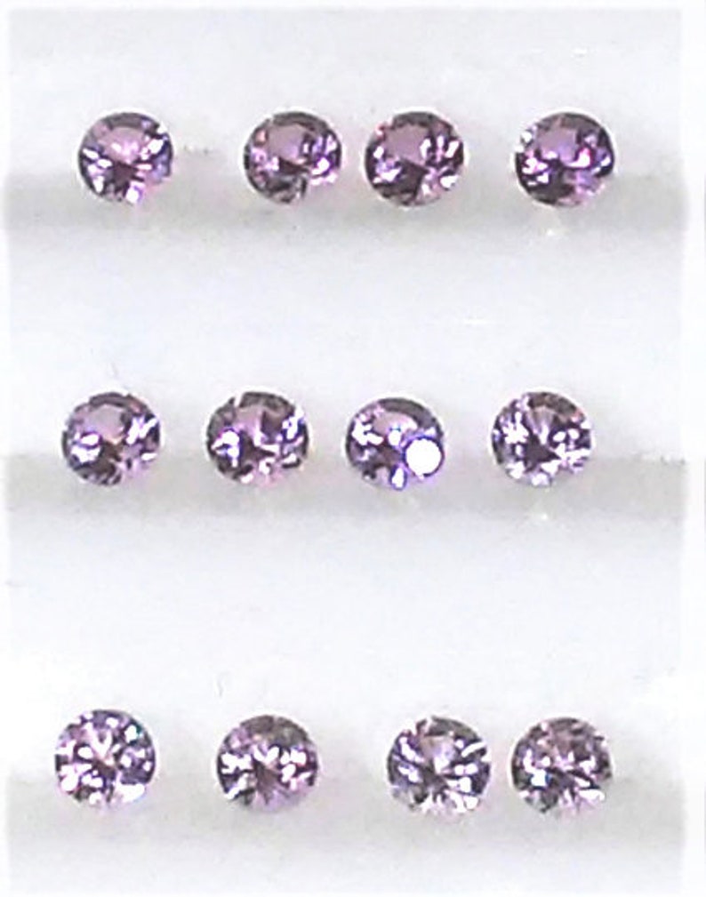 Lavender Sapphire 2.5mm Round 1.07cttw 12 Stone Lot Natural Sapphire Gem Supply