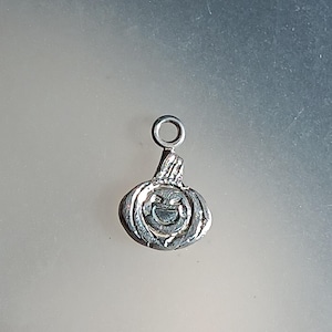 Pumpkin Halloween Charm Laughing Jack-o&#39;-lantern Pendant Fine Silver