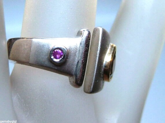 Spinel Ruby Split Band Ring Sterling Silver 18kt - image 4