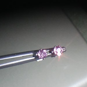 Pink Sapphire Stud Earrings Sterling Silver