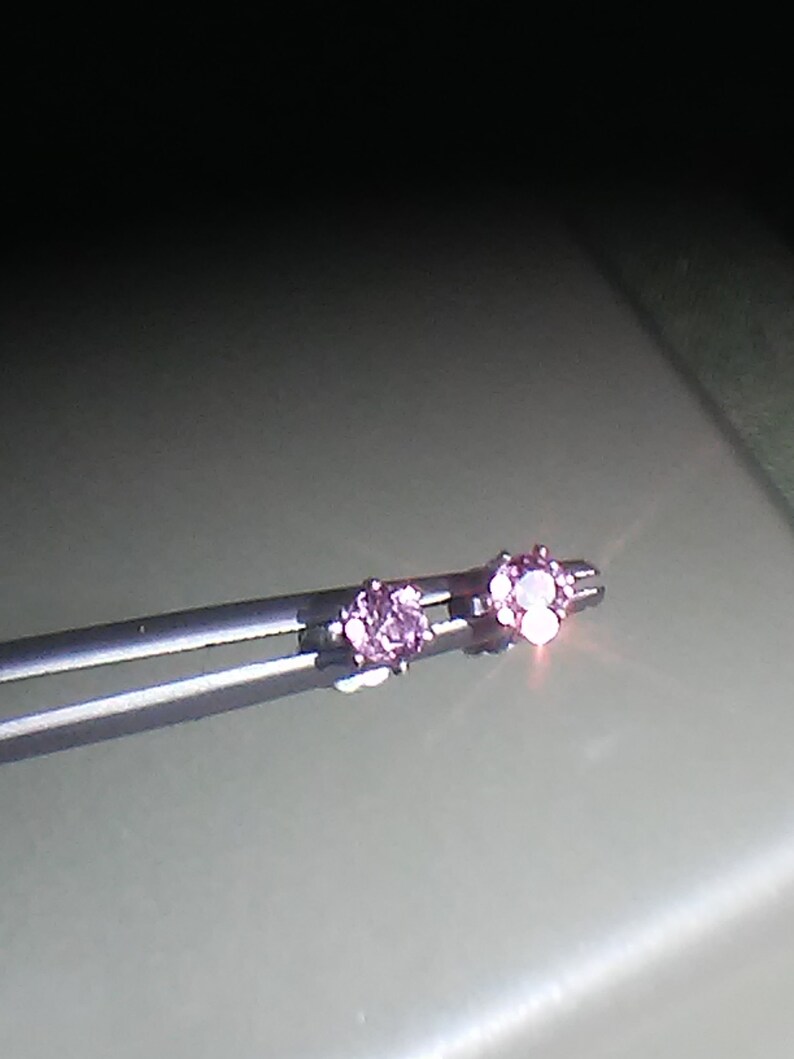 Pink Sapphire Stud Earrings Sterling Silver