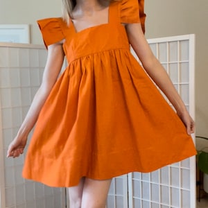 Orange Empire Waist Dress & Cape Set main image 1