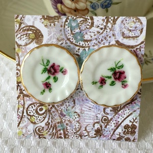 Tea Set Earrings, Tea Plate Earrings, Tea Party Earrings, Alice in Wonderland party, Fuchsia Tea Earrings, Mad TEa Party, Tea Party