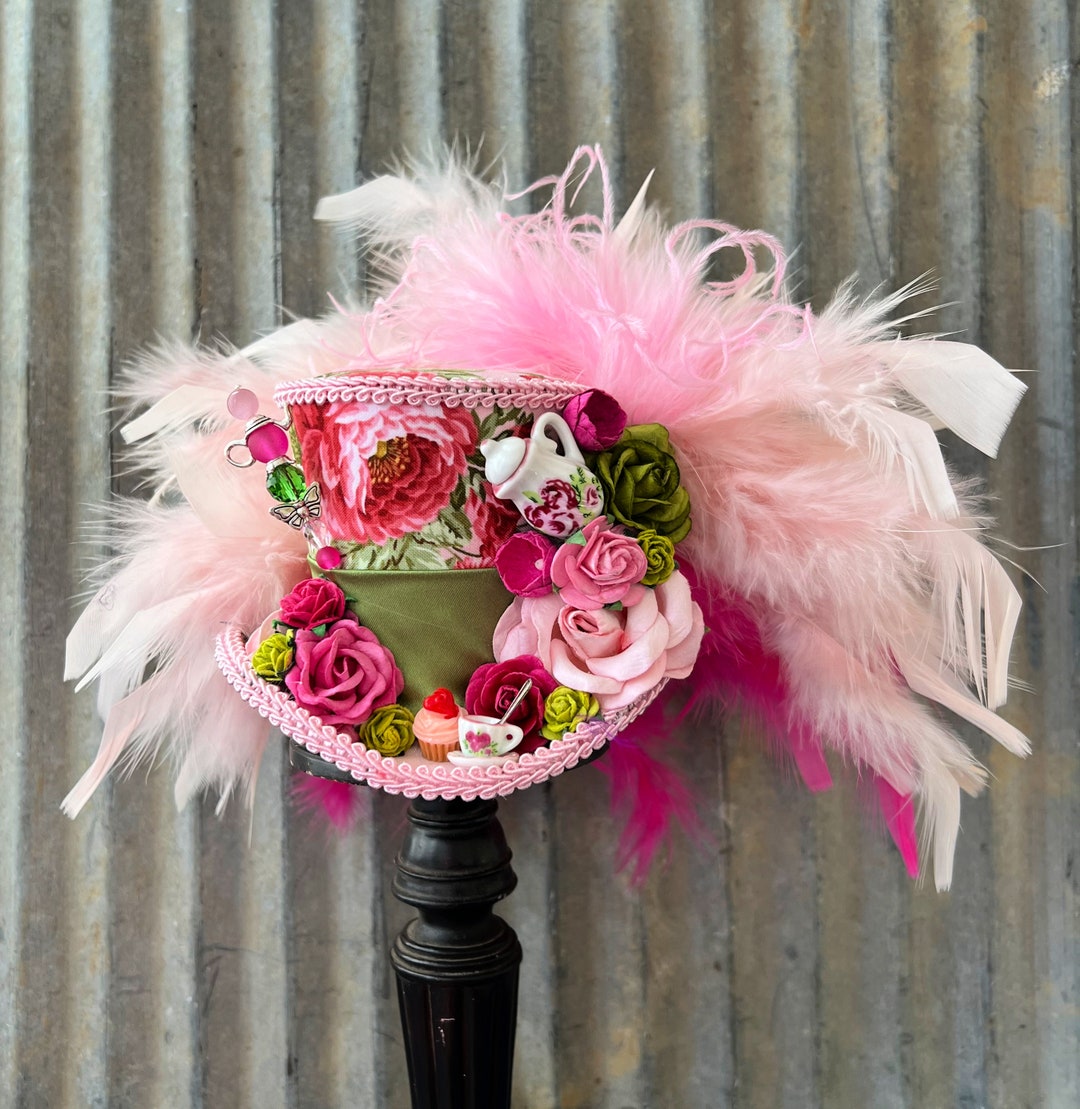 Mini Top Hat Rose Tea Cup Hat Pink Tea Pot Wonderland Mad Etsy