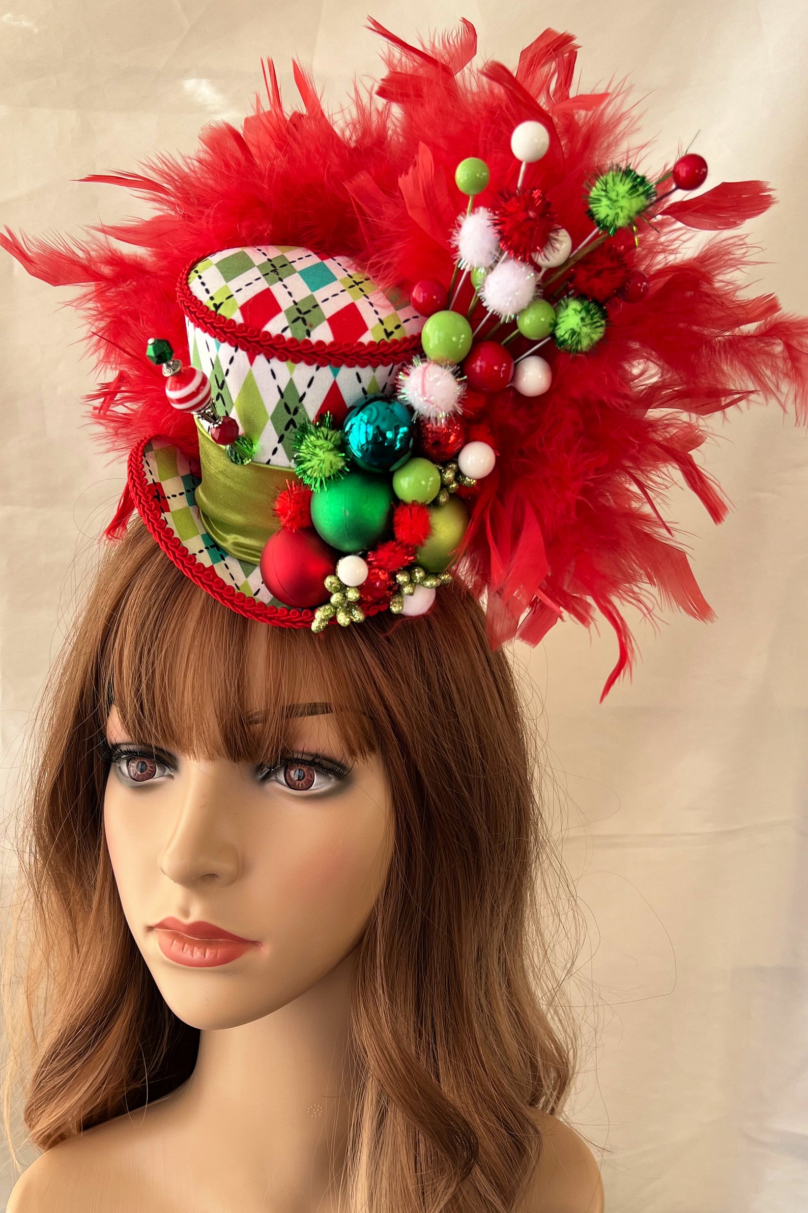 Christmas Mini Top Hat Santa Christmas Hat Holiday Hat Ugly Etsy