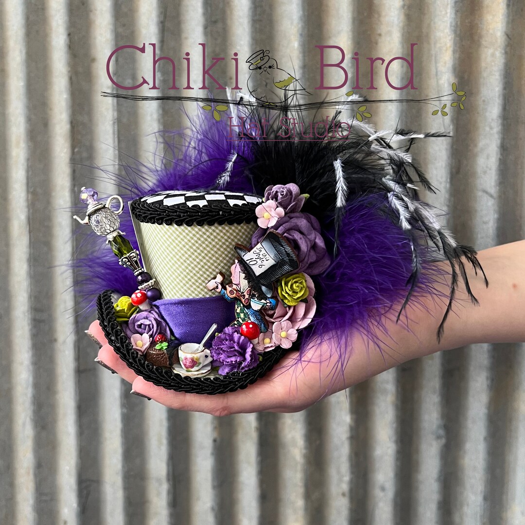 Micro Mini Top Hat Mad Hatter Mini Hat Alice in Wonderland - Etsy