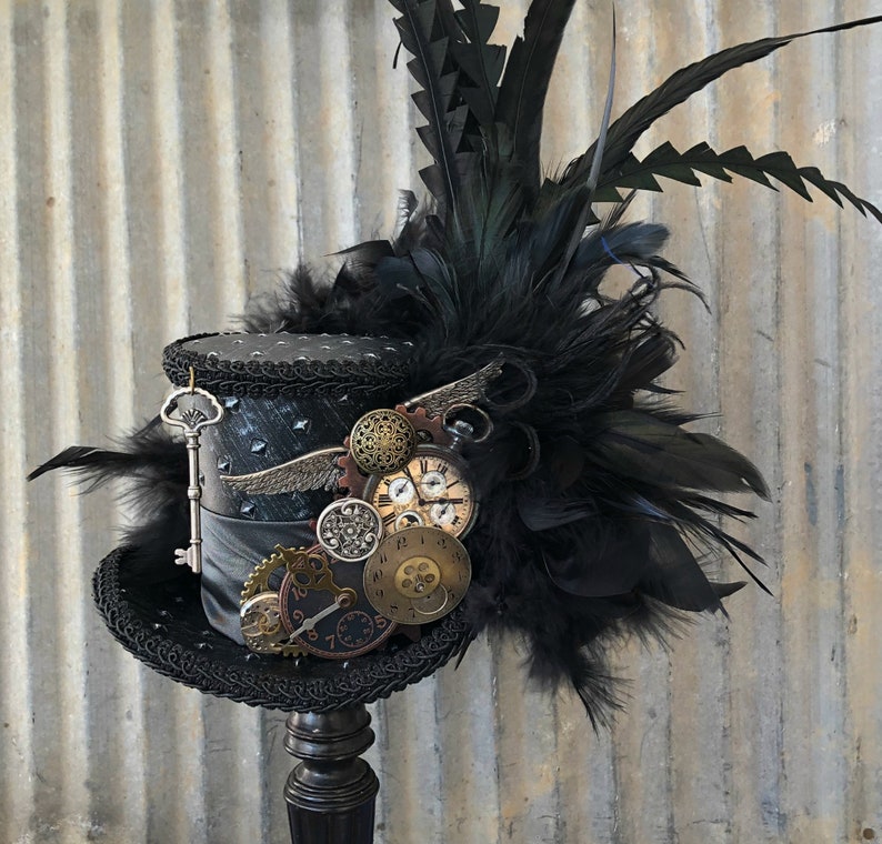 Download Steampunk Mini Top hat Cog and Gear hat Metal rivet hat | Etsy