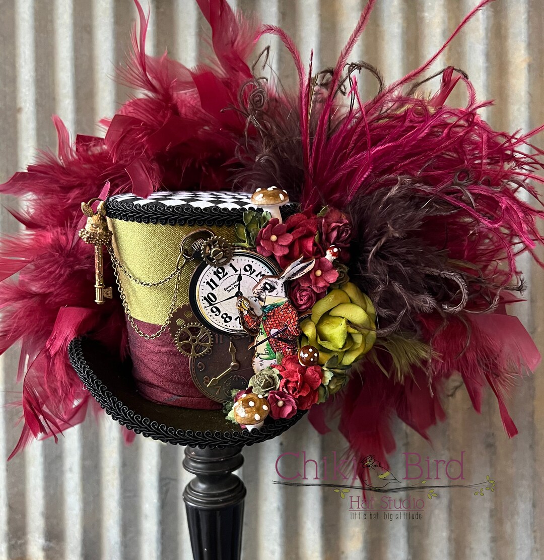 Mini Top Hat, Rabbit Hat, Alice in Wonderland Mini Top Hat, White ...