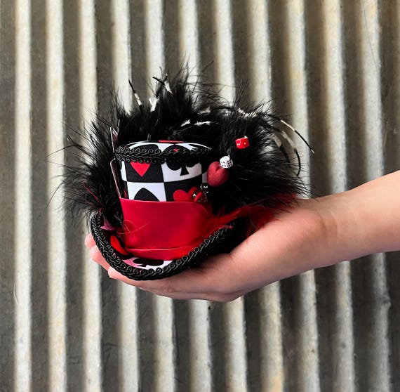 Micro Mini Hat, Card mini hat Hat, Los Vegas poker Hat,Mad hatter Hat, Queen of hearts hat, Mad Tea Party, Alice in Wonderland, mad hatter
