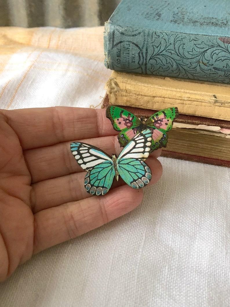 Bridal gift Butterfly Brooch Mad TEa Party Christmas gift Tea Party Pin Wooden pin Birthday Gift Butterfly pin Alice in Wonderland