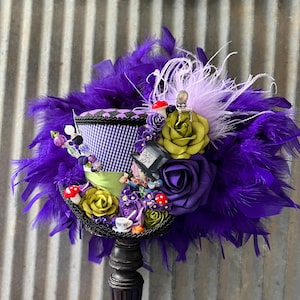 Mini chapeau haut de forme, chapeau haut de forme Alice au pays des merveilles, chapeau de thé le Chapelier fou, chapeau de fête de thé fou violet, chapeau de diorama, chapeau de diorama Alice, chapeau moyen
