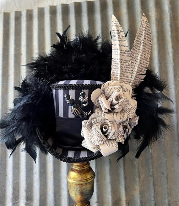Mini Top Hat, Black Stripe Mini Top Hat, Night Circus, Black  display picture 2