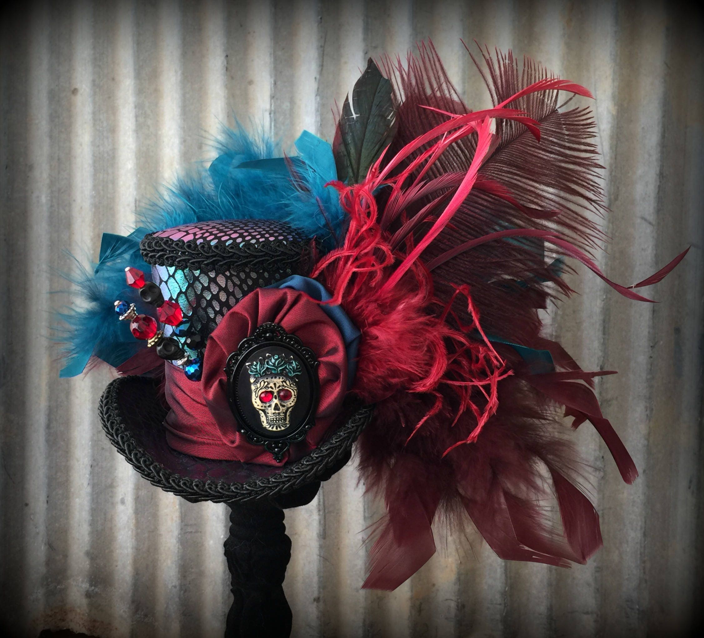 Mini Top Hat Skull Hat Day of the Dead Hat Halloween Mini Etsy
