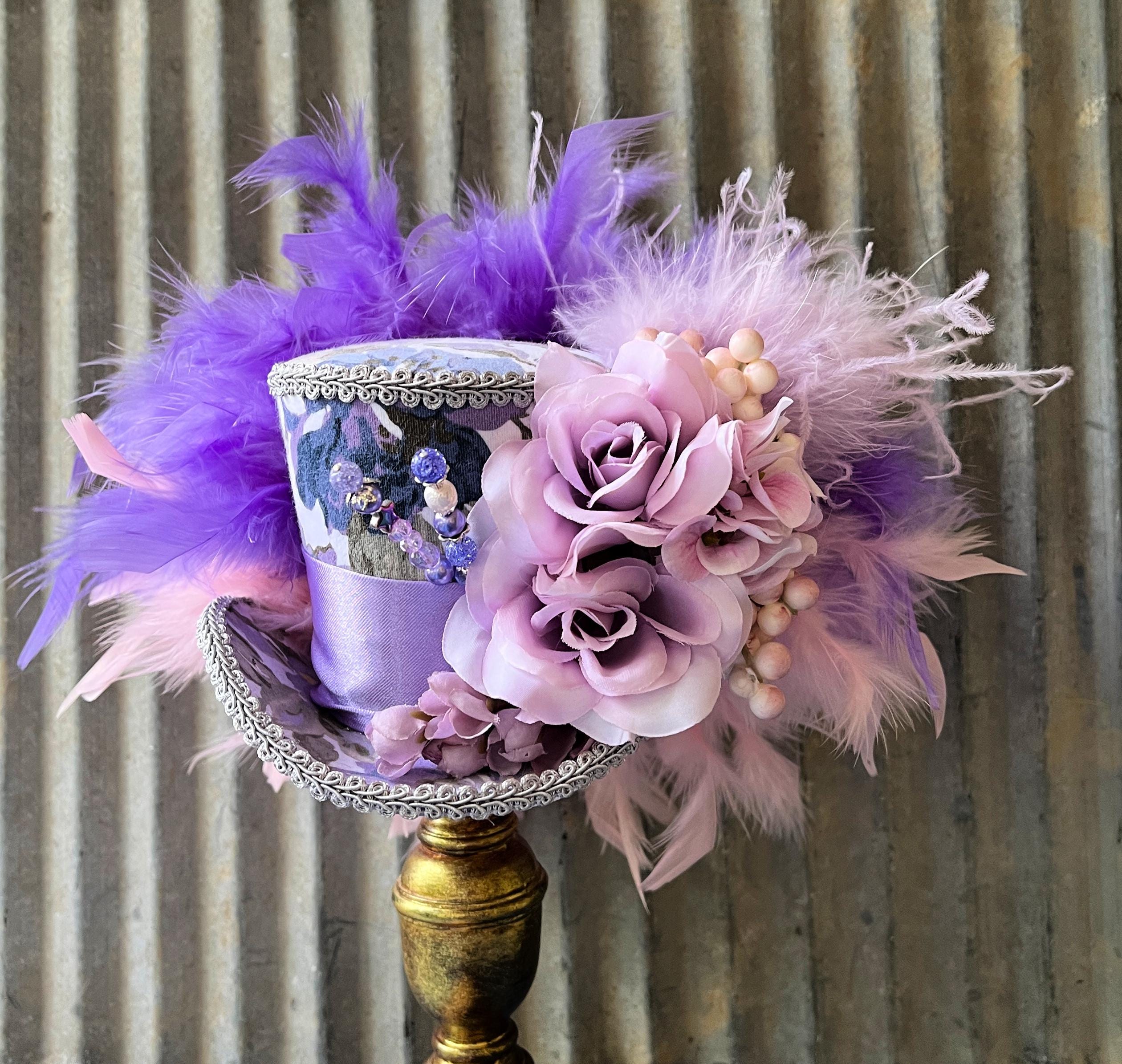 Kentucky Derby Mini Top Hat, Lavender Rose Mini Top Hat  display picture 2