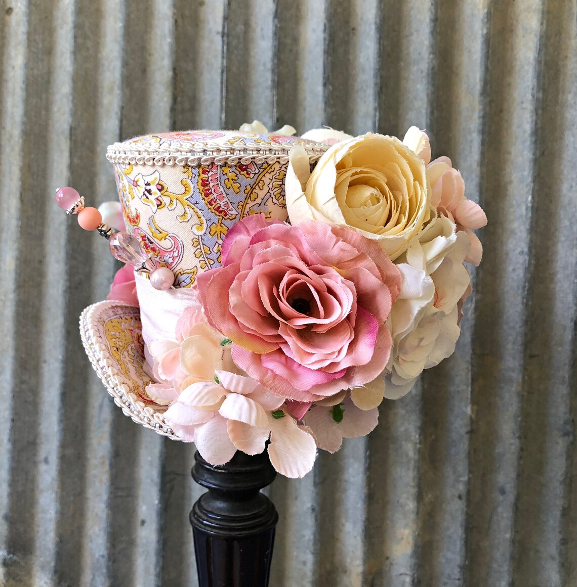 Mini Top Hat Pink Flower Mini Top Hat Kentucky Derby Mini Etsy