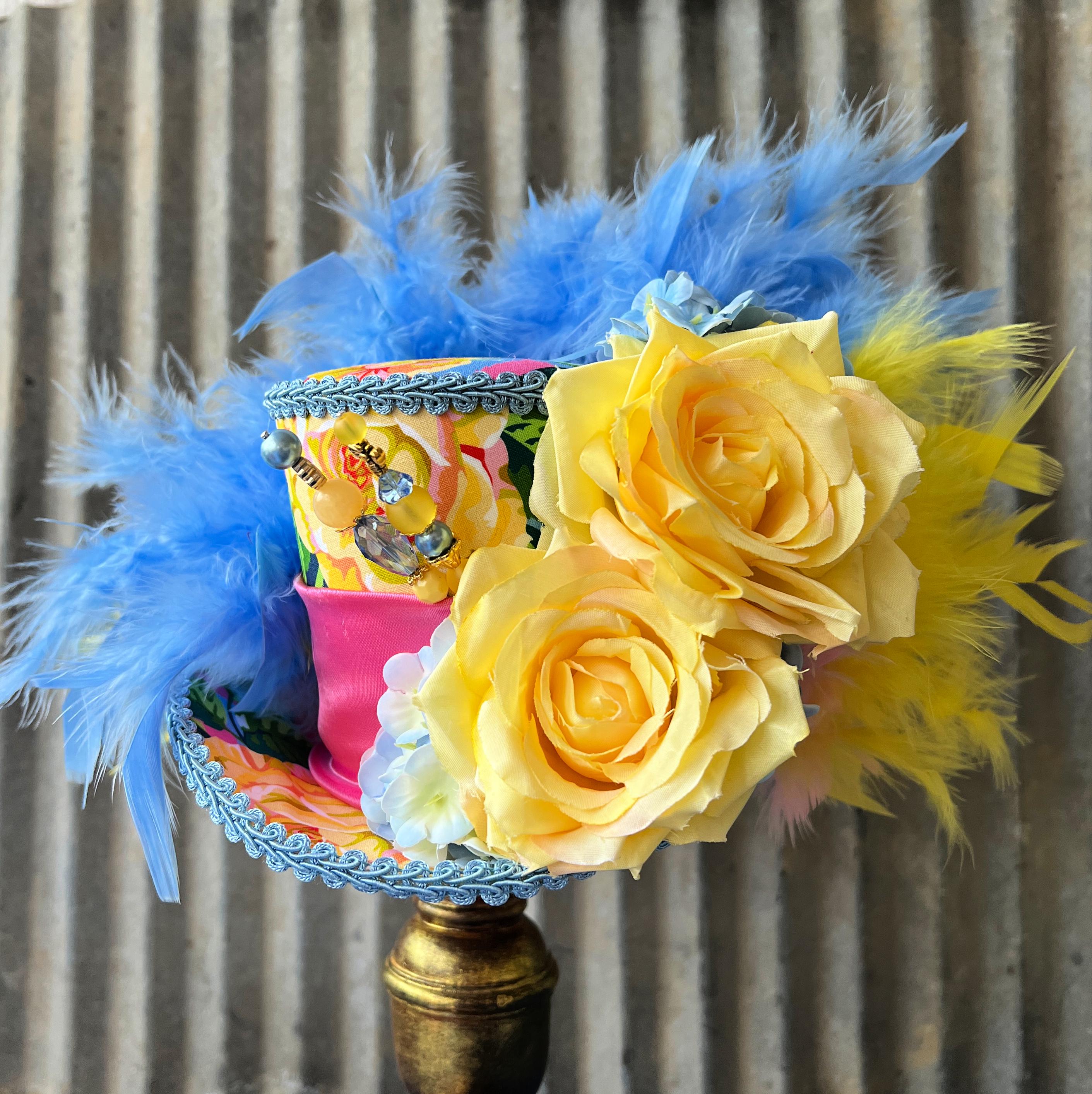 Fascinator Hats Yellow Rose - Etsy display picture 2