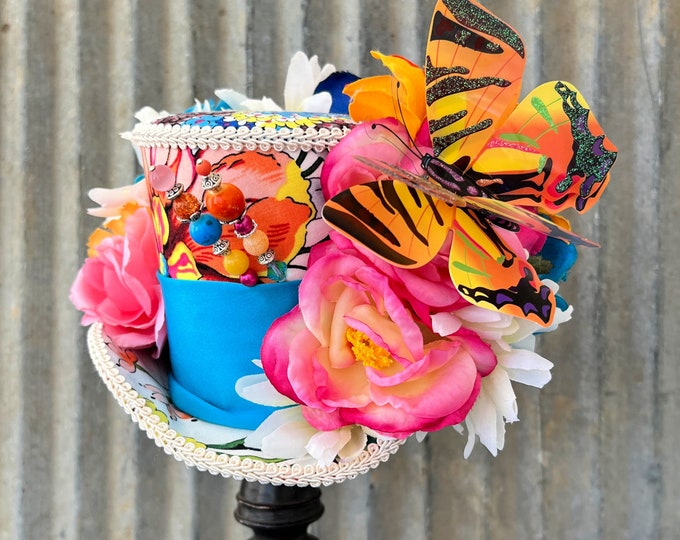 Rainbow Mini Top Hat Multi Coloured main image 1