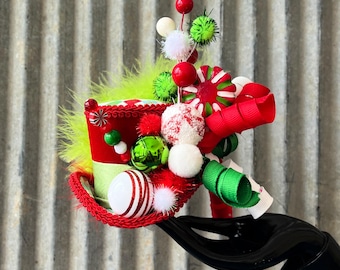 Christmas Mini Top Hat, Holiday Party Hat, Candy Cane Decor  display picture 3