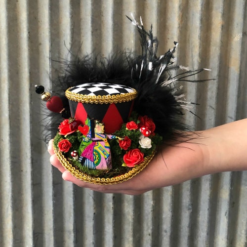 Micro Mini Hat, Card mini hat Hat, Los Vegas poker Hat,Mad hatter Hat, Queen of hearts hat, Mad Tea Party, Alice in Wonderland, mad hatter