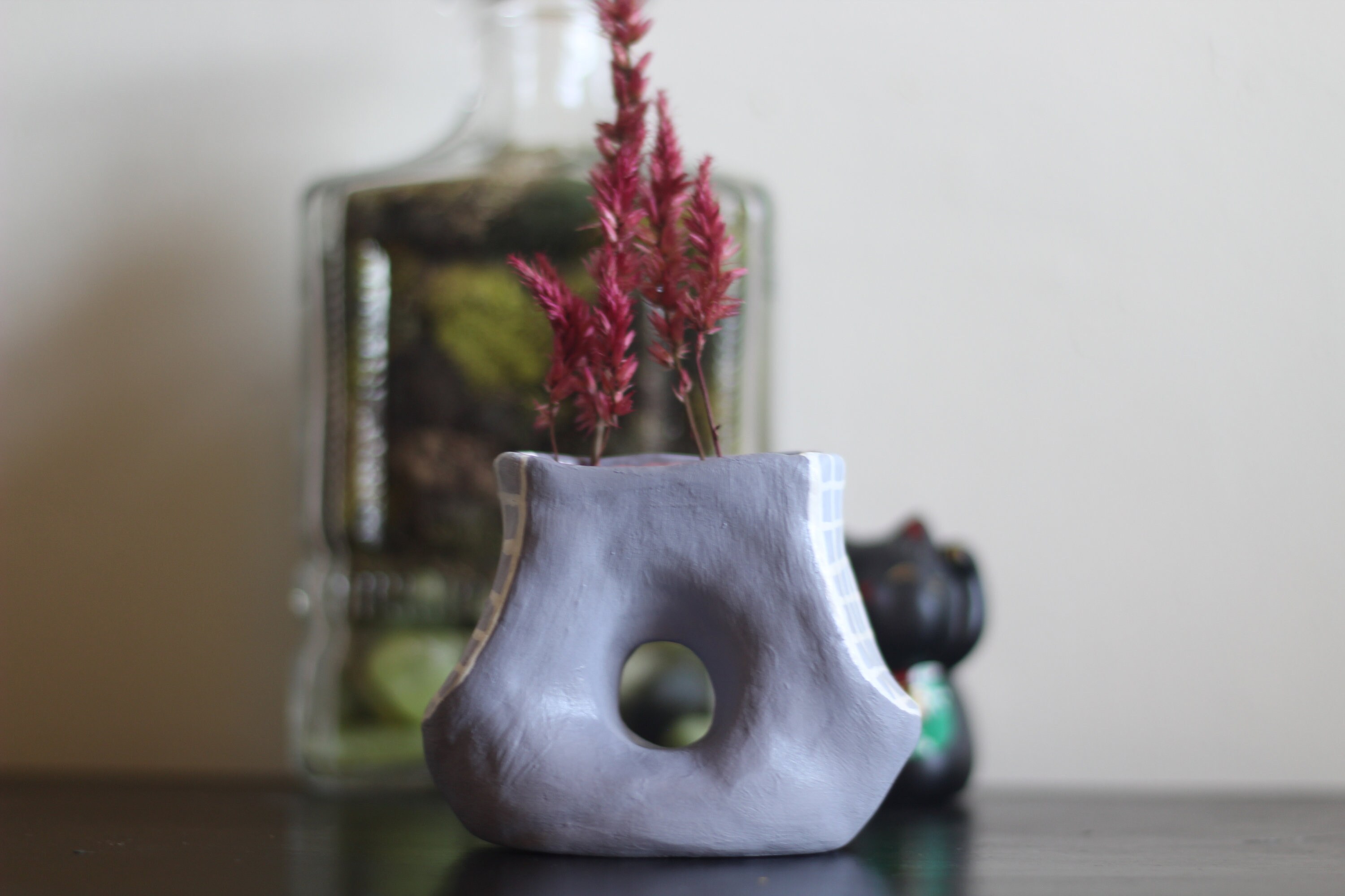Handmade Clay Donut Vase // Unique Bud Vase with Donut Shape Etsy