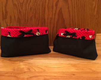 Minnie Mouse fabric basket set