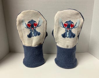 Stitch heart  adult mittens