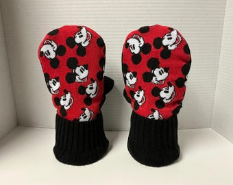 Mickey Mouse head adult mittens