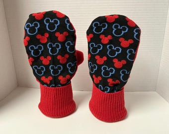 Mickey Mouse head adult mittens