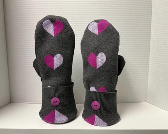 Heart Sweater Mittens