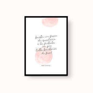 italian word / just a spoon-ful of sugar / quote / watercolor / wall art  / printable art / wall decoration / wall prints / made in Italy