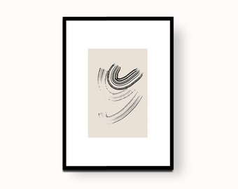 minimal black curved lines poster / printable art / minimal art / wall art / wall decoration / modern style / prints /made in Italy