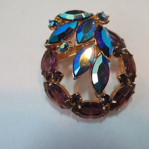 Exquisite Purple Rhinestone Brooch