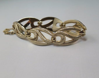 Monet Gold Tone Link Bracelet with Safety Chain