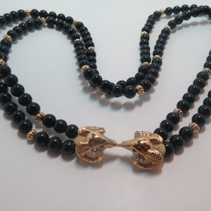 Kenneth Jay Lane (KJL) Black Rams Head Necklace