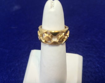 Intricate Gold Tone Band  Ring