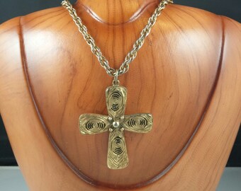 Tortolani Gold Tone Cross Necklace