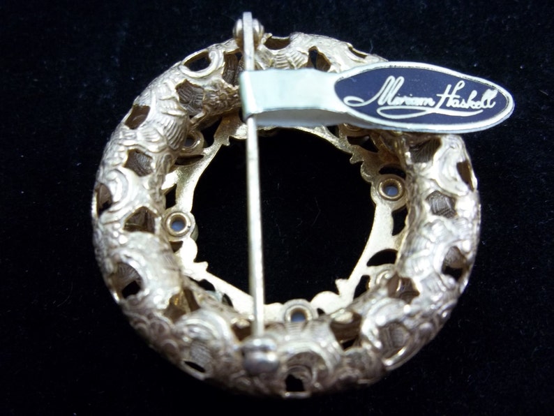 SALE Vintage Miriam Haskell Circle Pin with Hang Tag