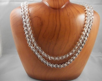 Gorgeous Hobe 22&quot; Double Strand Crystal Necklace