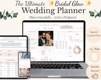結婚式計画スプレッドシート、Googleスプレッドシートテンプレート、結婚式の予算、ゲストリストと座席表、タイムライン、ベンダータスクオーガナイザー、トラッカー
