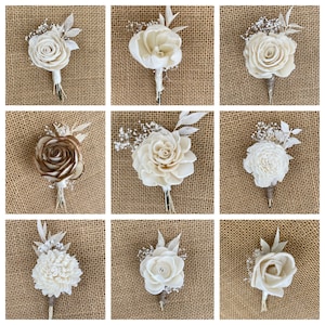 Choose your boutonniere, Sola flowers, wedding flowers, groomsmen, wood flowers
