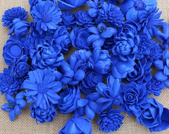 Cobalt Blue Assorted Mini Sola Wood Flower Assortment