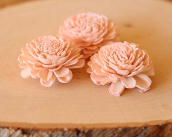 Blush Pink Sola Wood Bali Flowers ( Set of 12 )