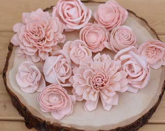 Blush Pink Flowers, Sola flowers, Ivory pink bouquet, sola bouquet, cake flowers, table decor, sola wood flowers, pink wedding sola flowers