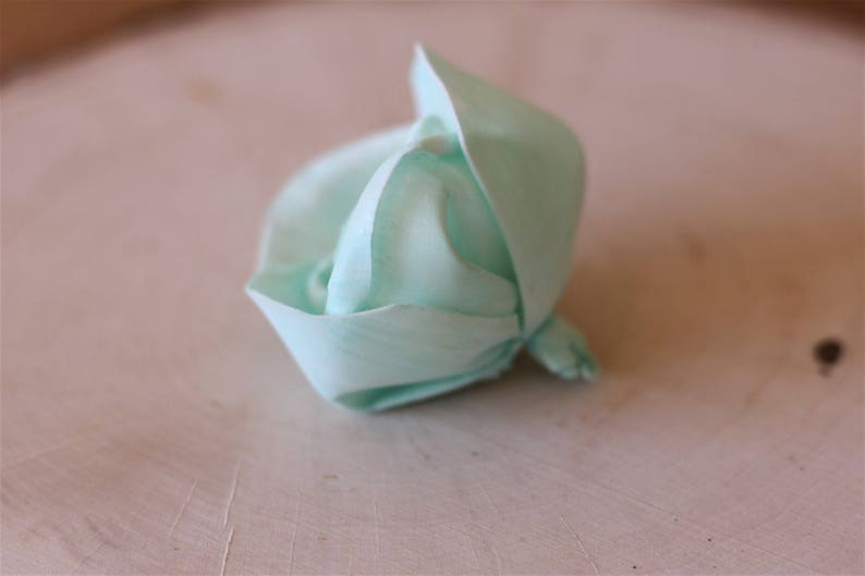 Set of 12 Mint Premium Sola Wood Flowers